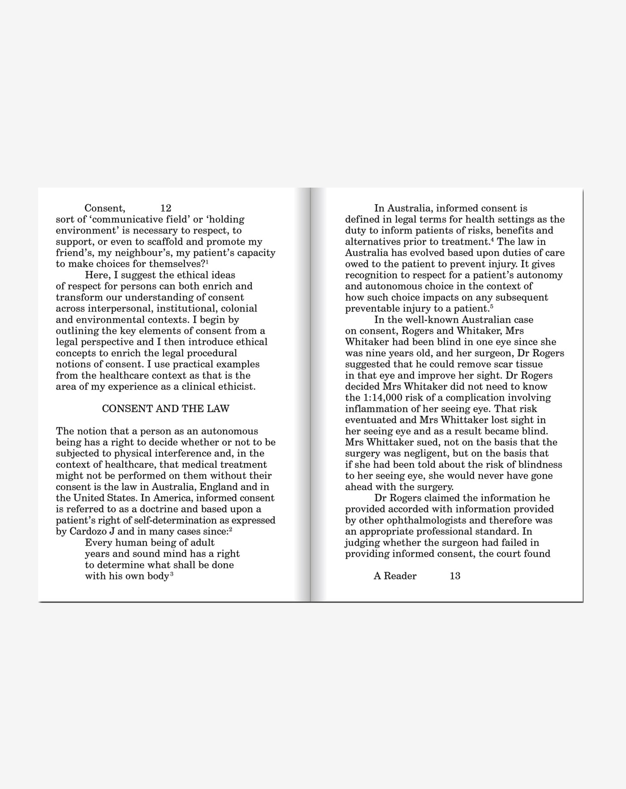 CONSENT, A READER