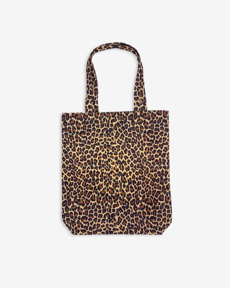 LEOPARD PRINT PRINTED TOTE BAG