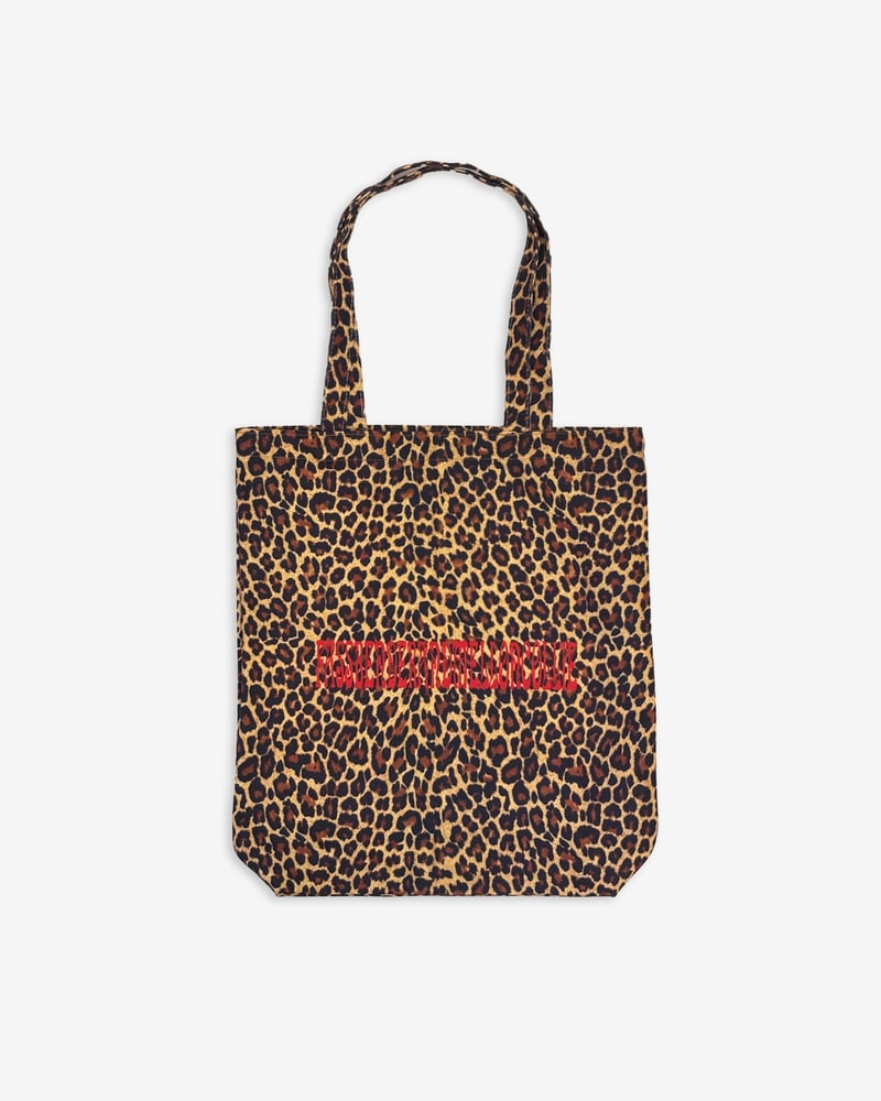 LEOPARD PRINT PRINTED TOTE BAG