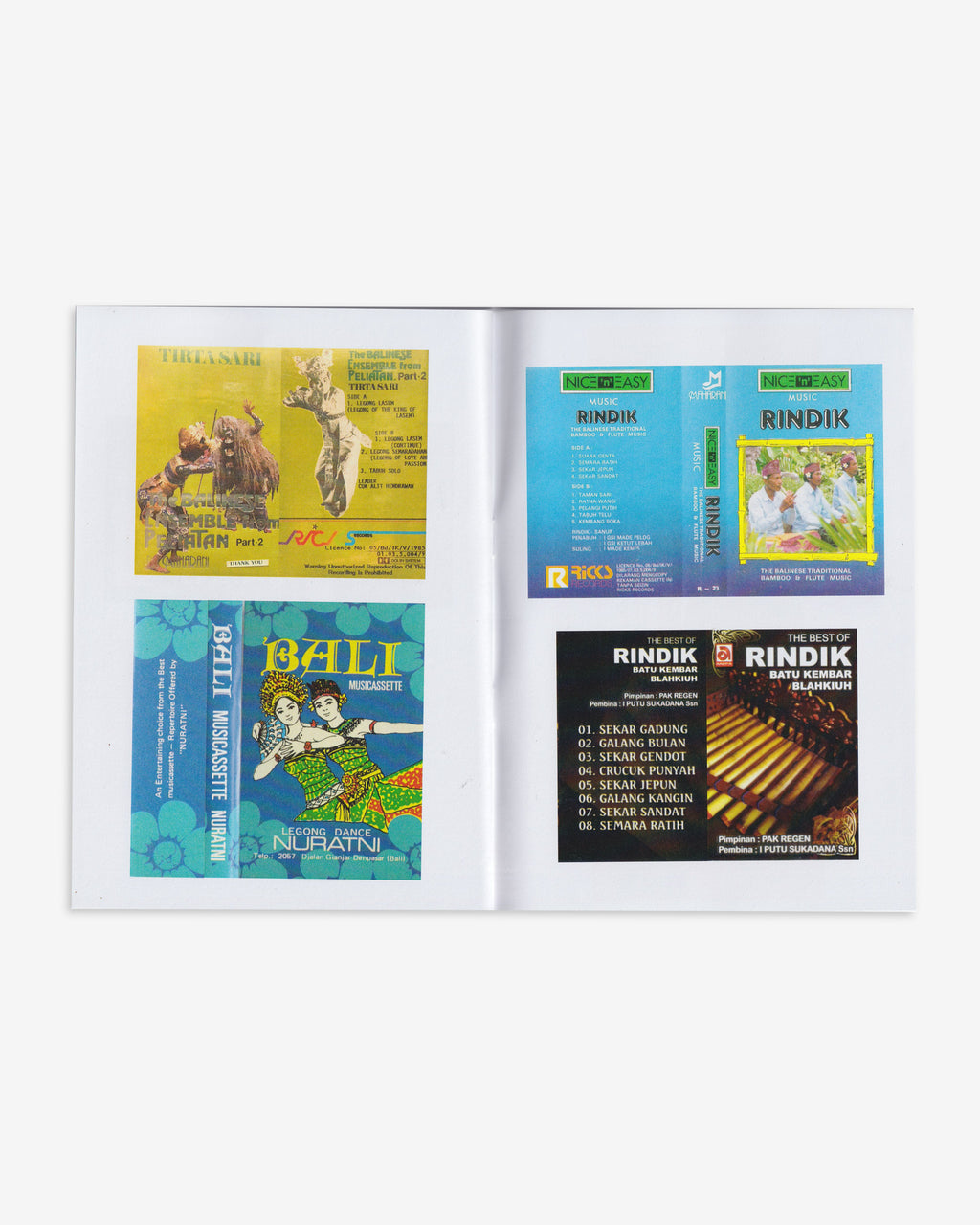 BALINESE CASETTE TAPE COVERS