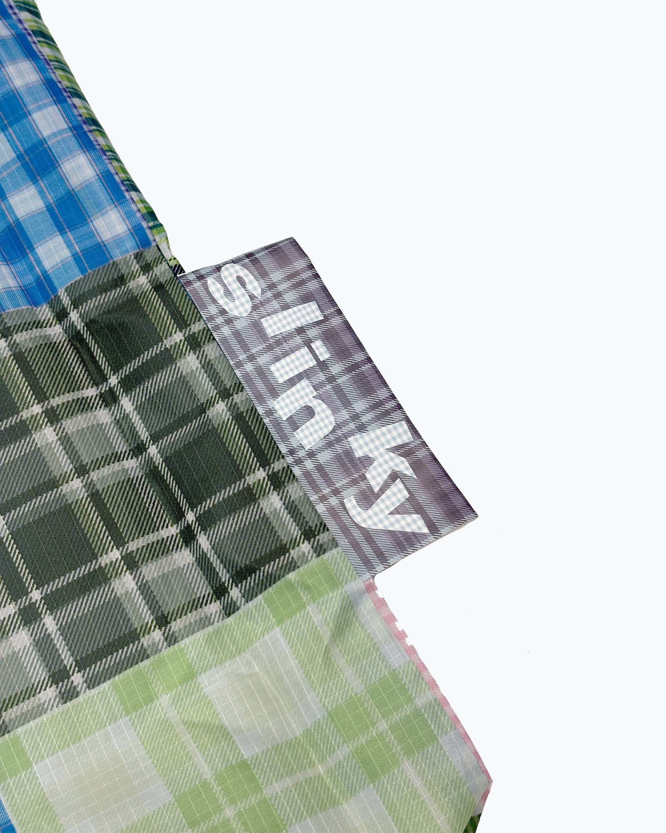Multi Plaid Shopping Bag