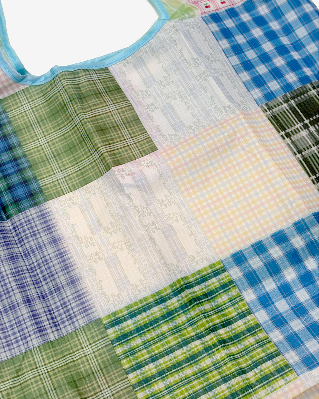 MULTI PLAID SHOPPING BAG