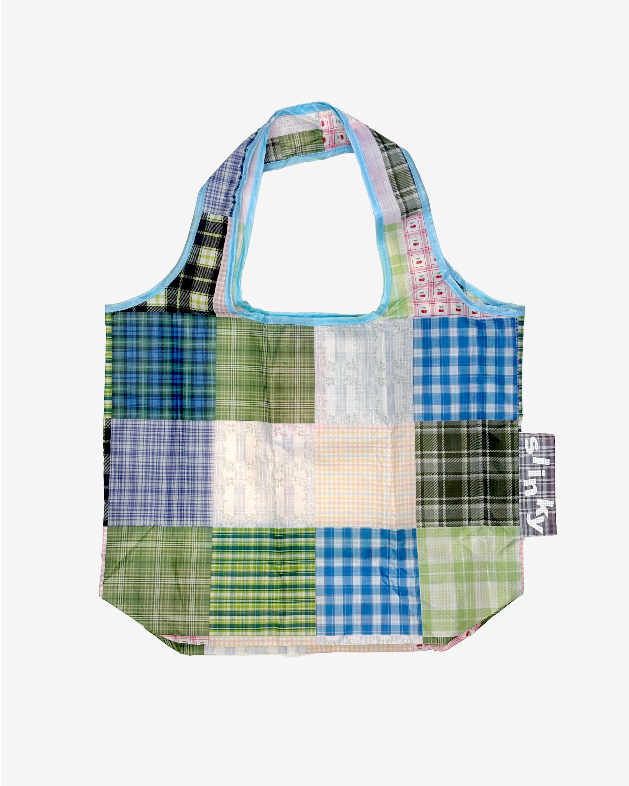 Multi Plaid Shopping Bag
